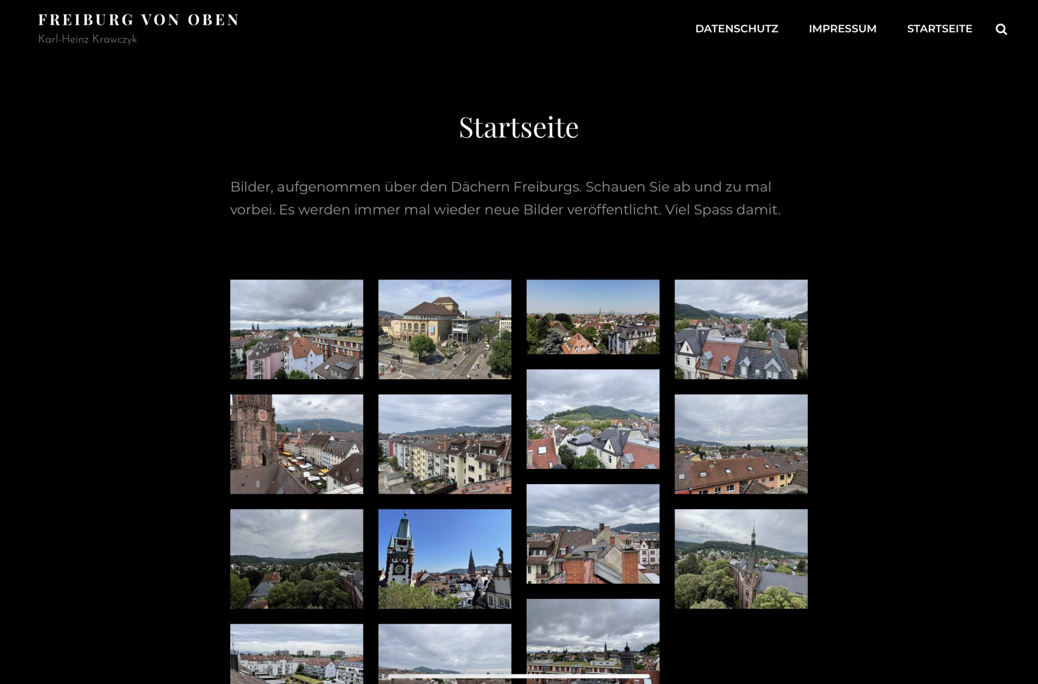 Webseite Freiburg von oben